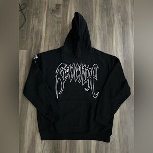 Revenge White Outline Arch Logo ‘Black’ Hoodie